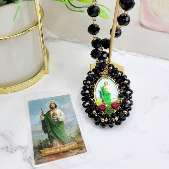 San Judas (St. Jude) Beaded Medallion - Picture 2 of 3